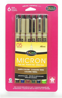 Pigma Micron 05, 6-color set - Earth colors