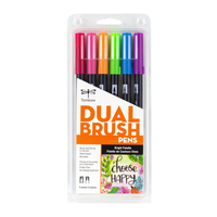 Dual Brush Pen Bright Palette 6-Pack
