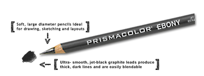 Prismacolor Ebony Jet Black Graphite Pencils