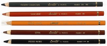  Conte Pencil 1710-2B Soft Black pencil : Artists Pencils :  Arts, Crafts & Sewing